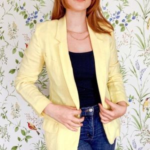 Yellow linen blazer